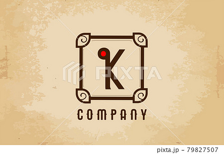 Vintage K Alphabet Letter Logo Icon For のイラスト素材