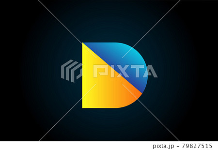 blue yellow D alphabet letter icon logo for company and business. Simple geometric gradient for corporate design 79827515