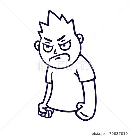 Man with angry emotion. Mad emoji avatar.... - Stock Illustration  [79827850] - PIXTA
