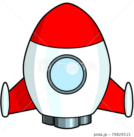 ロケットのイラスト アウトラインあり のイラスト素材