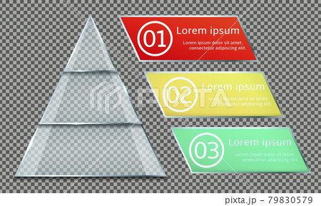 Vector infographic design template transparent glass pyramid 79830579