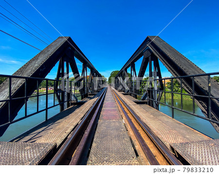 Bridge of the river kwai in Kanchanaburi, Thailand 79833210