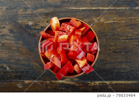 chopped bell pepper chopped bell pepper 79833464
