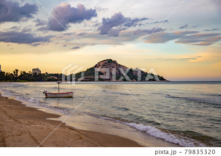 Suan Son Pradipat Beach at sunset in Prachuap Khiri Khan, Thailand 79835320