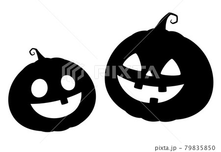 ハロウィンのカボチャのシルエット素材 イラストのイラスト素材 ハロウィンのカボチャのシルエット素材 イラストのイラスト素材