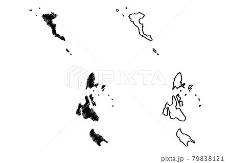 Ionian Islands Region (Greece, Hellenic Republic, Hellas) map vector illustration, scribble sketch Ionian Islands map 79838121