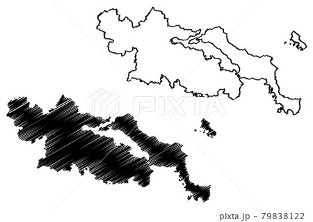 Central Greece Region (Greece, Hellenic Republic, Hellas) map vector illustration, scribble sketch Central Greece map 79838122