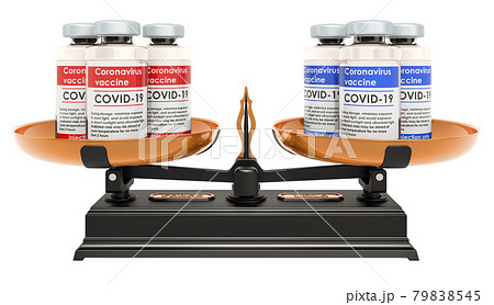 Comparing vaccine from covid-19 concept, 3D rendering 79838545