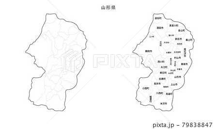 白地図-日本-地区町村入り_山形県