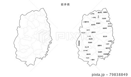 白地図-日本-地区町村入り_岩手県