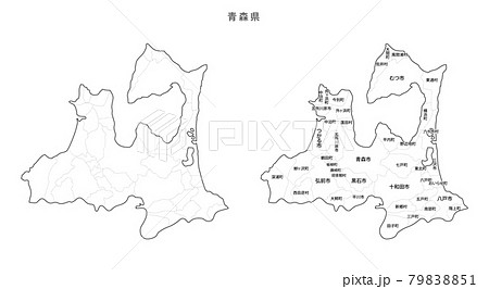 白地図-日本-地区町村入り_青森県