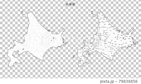 空白地圖-日本入境地區、城鎮和村莊_北海道 79838856