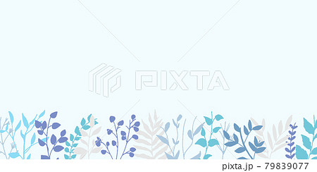 手書きの草木 夏カラーの草木フレームのイラスト素材