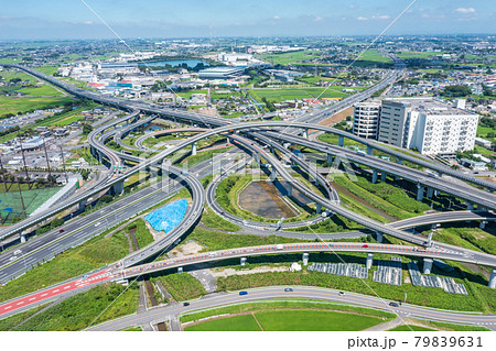 「埼玉県」久喜白岡ジャンクションの空撮 79839631