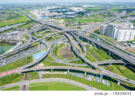 「埼玉県」久喜白岡ジャンクションの空撮 79839645
