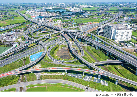 「埼玉県」久喜白岡ジャンクションの空撮 79839646