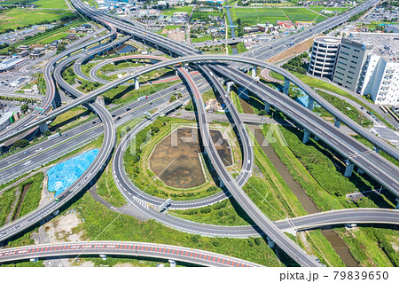 「埼玉県」久喜白岡ジャンクションの空撮 79839650