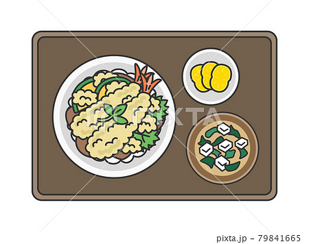 天丼の定食のイラスト 天丼の定食のイラスト 79841665