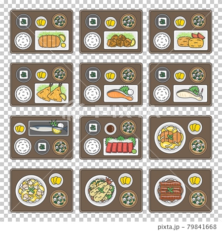 Japanese set meal illustration set 79841668