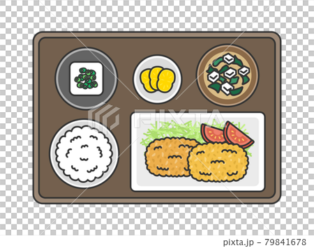Illustration of Menchikatsu set meal Illustration of Menchikatsu set meal 79841678