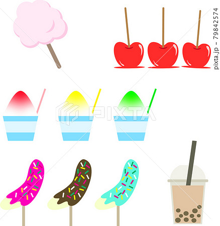 お祭りの食べ物のイラスト素材 お祭りの食べ物のイラスト素材