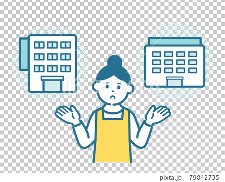 A woman who is at a loss when choosing a company 79842735