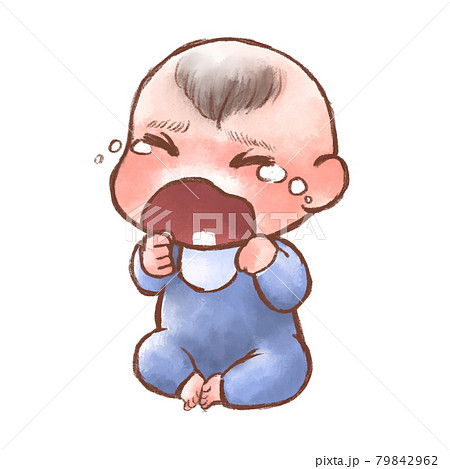 クマのぬいぐるみをあむあむする赤ちゃん 79842962
