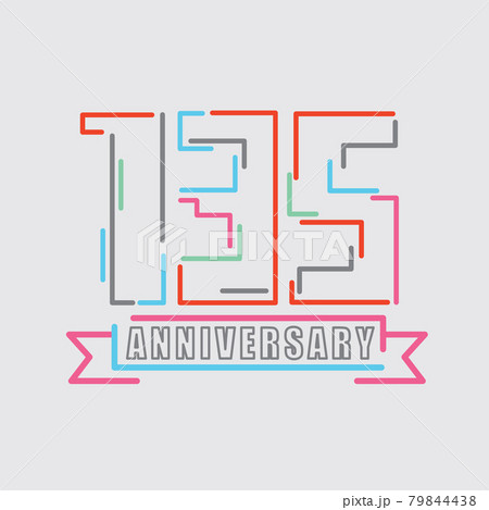 135th Years Anniversary Logo Birthday Celebration Abstract Design Vector Illustration. 79844438