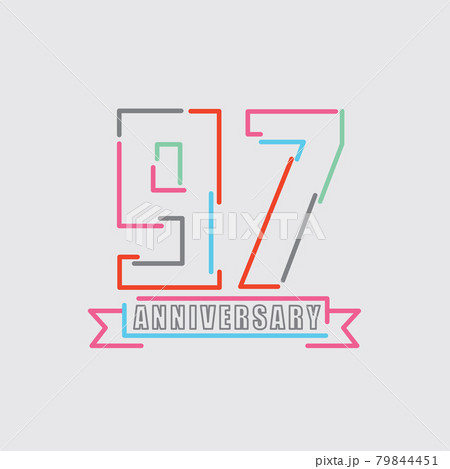 97th Years Anniversary Logo Birthday Celebration Abstract Design Vector Illustration. 79844451