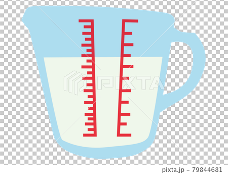 One Measuring Cup About Half Full Of Liquid Stock Illustration