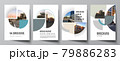 Vector layout of A4 cover mockups design templates for brochure, flyer layout, booklet, cover design, book, brochure cover. Background with circle round banners. Corporate business concept template. 79886283
