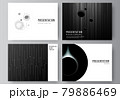 Vector layout of the presentation slides design business templates, multipurpose template for presentation brochure, brochure cover. Tech science future background, space design astronomy concept. 79886469