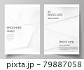 Vector layout of A4 cover mockups design templates for brochure, flyer layout, cover design, book design, brochure cover. Halftone dotted background with gray dots, abstract gradient background. 79887058