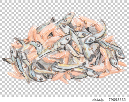 手描き飲食メニュー　アーモンド小魚 79898883