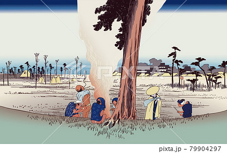 東海道五十三次／濱松　冬枯ノ図  79904297