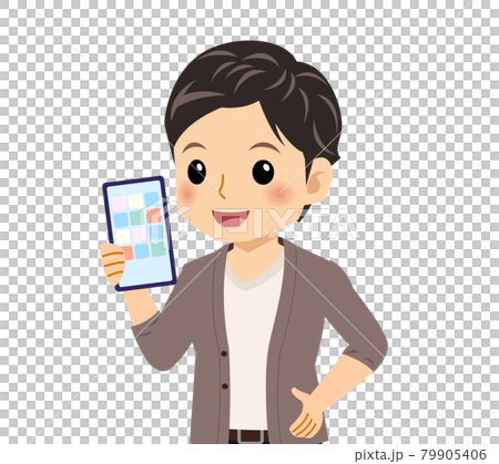 カーディガンを着た若い男性 79905406