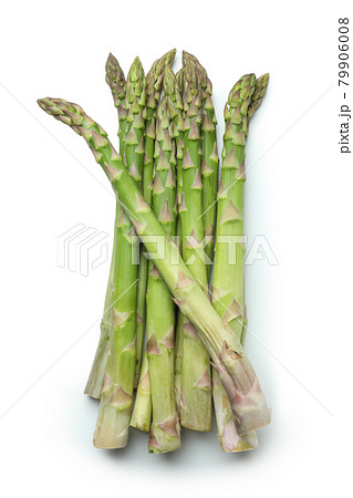 Fresh green asparagus isolated on white background 79906008