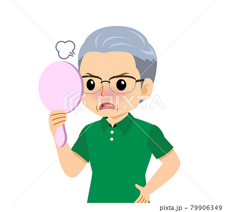 半袖を着た白髪の男性 半袖を着た白髪の男性 79906349