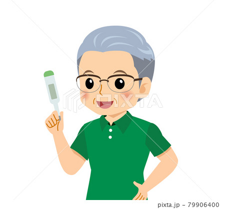 半袖を着た白髪の男性 79906400