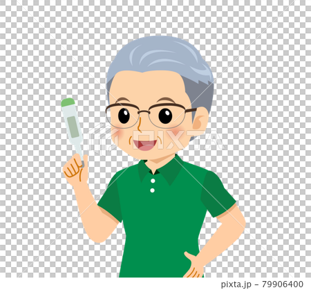 半袖を着た白髪の男性 79906400