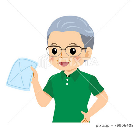 半袖を着た白髪の男性 半袖を着た白髪の男性 79906408