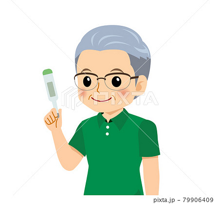 半袖を着た白髪の男性 79906409