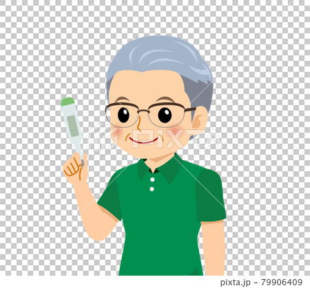 半袖を着た白髪の男性 79906409