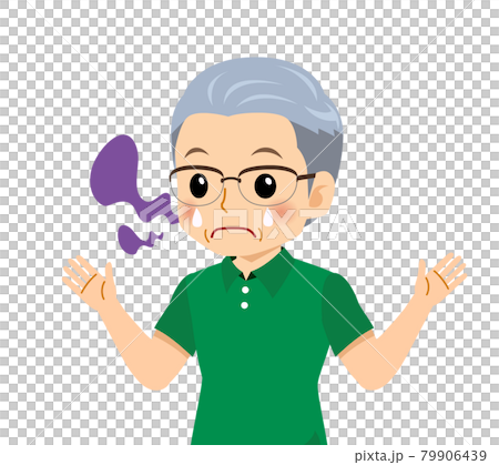 半袖を着た白髪の男性 79906439