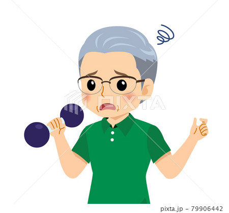 半袖を着た白髪の男性 79906442