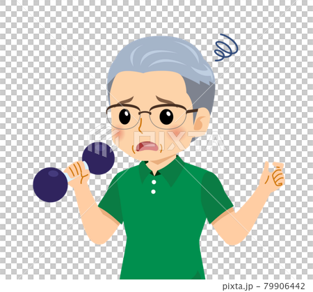 半袖を着た白髪の男性 79906442