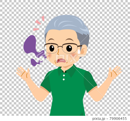 半袖を着た白髪の男性 79906455