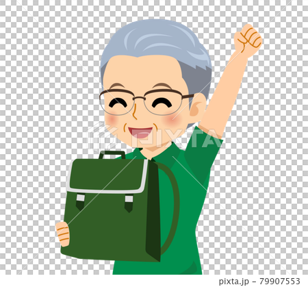 半袖を着た白髪の男性 半袖を着た白髪の男性 79907553