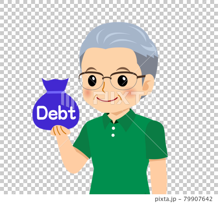 White-haired man in short sleeves 79907642