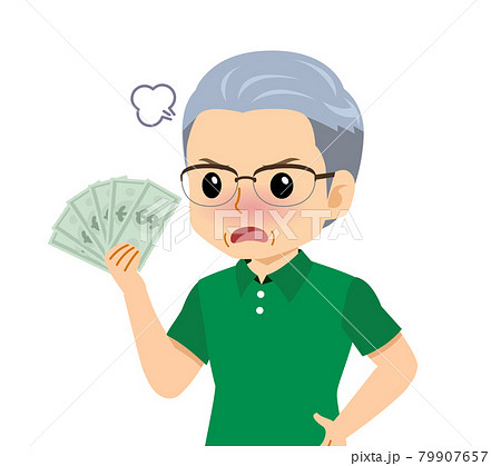 半袖を着た白髪の男性 半袖を着た白髪の男性 79907657